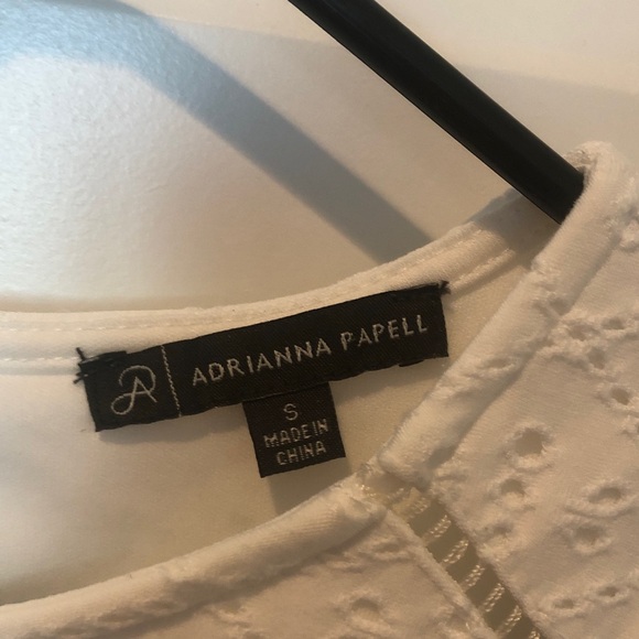 Adrianna Papell White Eyelet Blouse with Ruffle Sleeves - Picture 3 of 4